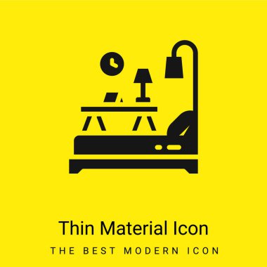 Yatak odası en az parlak sarı madde simgesi