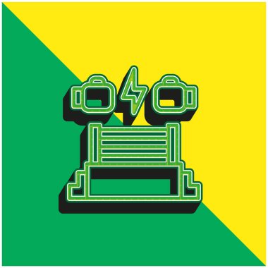 Boks Yüzüğü Yeşil ve Sarı 3D vektör simgesi logosu