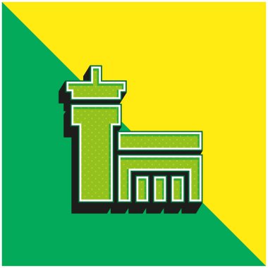 Havaalanı Yeşil ve sarı modern 3d vektör simgesi logosu