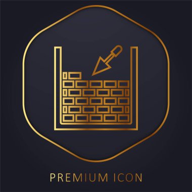 Brickwork golden line premium logo or icon clipart