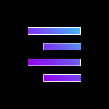 Sağ mavi eğimli vektör simgesini hizala