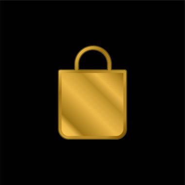 Altın kaplama metalik simge veya logo vektörü