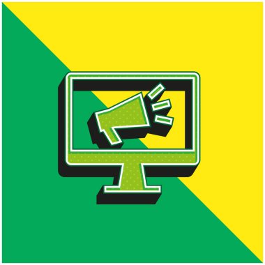 Reklam Yeşil ve Sarı Modern 3D vektör simgesi logosu