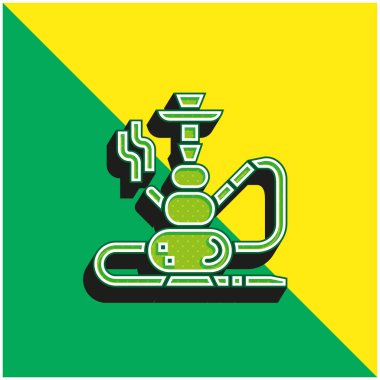 Bong Green ve sarı modern 3d vektör simgesi logosu