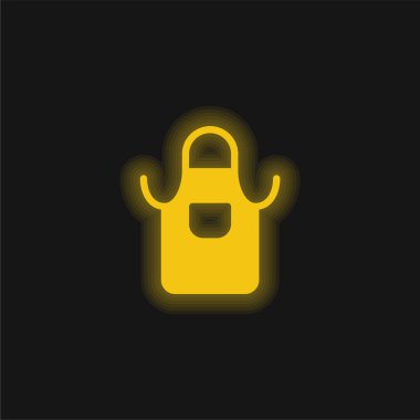 Önlük sarısı parlak neon simgesi