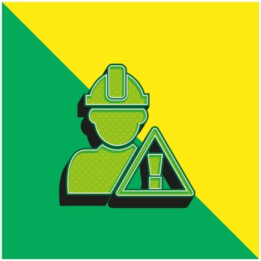 Sinyal ve İnşaat İşçisi Yeşil ve Sarı 3D vektör logosu