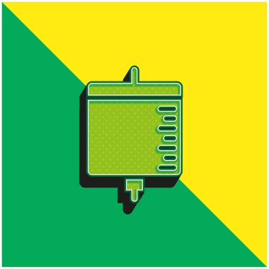 Kan Transfüzyonu Yeşil ve Sarı 3D vektör simgesi