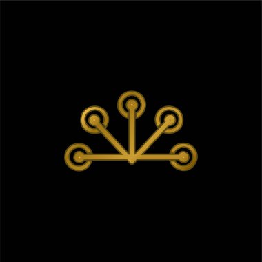 Anten altın kaplama metalik simge veya logo vektörü