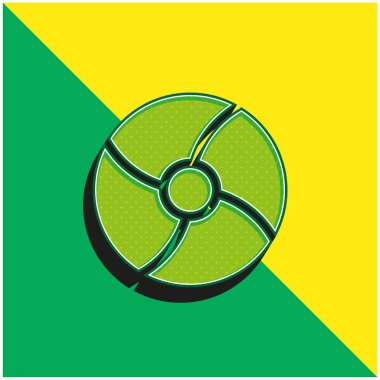 Plaj Topu Yeşil ve Sarı 3D vektör simgesi logosu