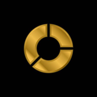 Analitik altın kaplama metalik simge veya logo vektörü