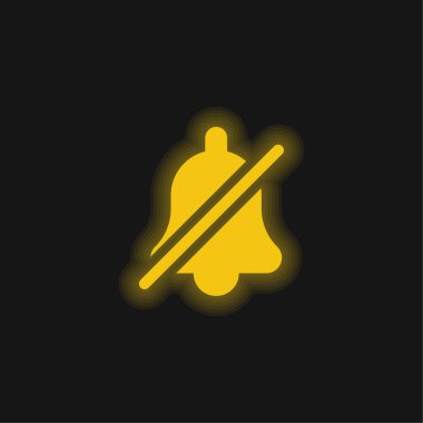 Alarm sarı parlayan neon simgesi