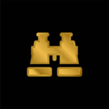 Dürbün altın kaplama metalik simge veya logo vektörü