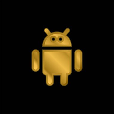 Android altın kaplama metalik simge veya logo vektörü