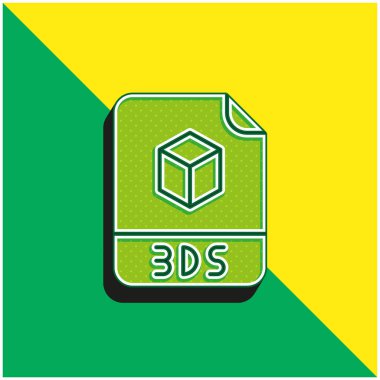 3ds Yeşil ve Sarı modern 3d vektör simgesi logosu