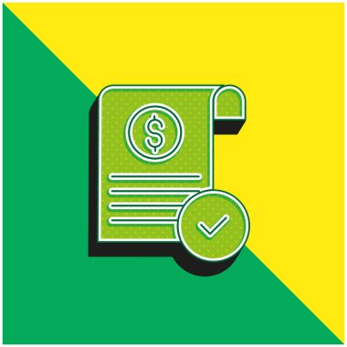 Yeşil ve sarı modern 3d vektör simgesini onayla