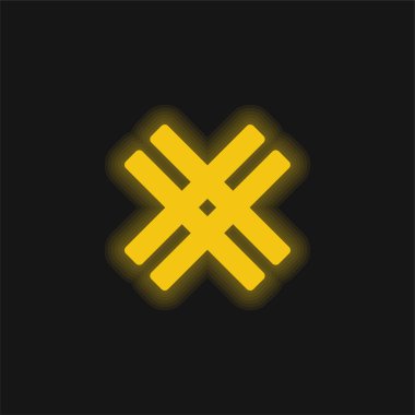 Astrolojik Hinduizm Sembolü Sarı parlak neon simgesi