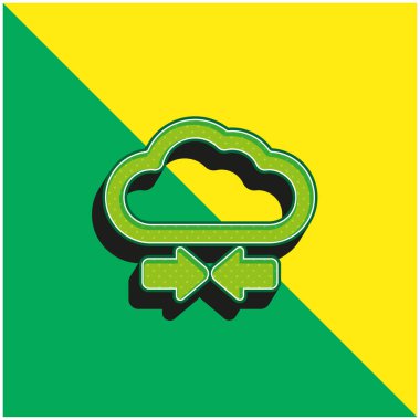 Oklar ve Bulut Yeşili ve Sarı 3D vektör simgesi logosu