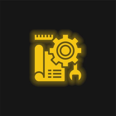 Parlak sarı renkli neon simgesi