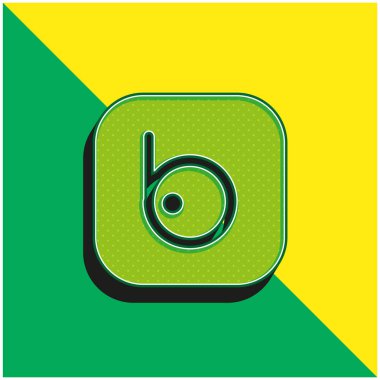 Badoo Green and yellow modern 3d vector icon logo clipart