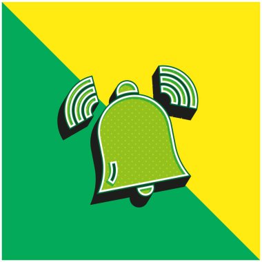 Alarm Yeşil ve Sarı Modern 3D vektör simgesi logosu