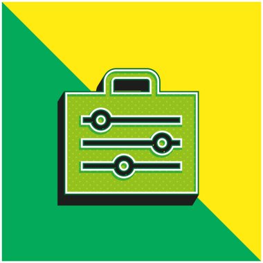 Evrak çantası Yeşil ve sarı modern 3d vektör simgesi logosu