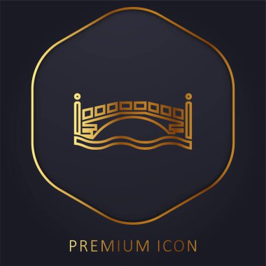 Köprü altın çizgi prim logosu veya simgesi