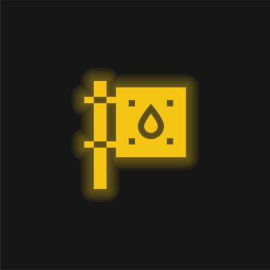 Kan bağışı sarı parlak neon simgesi