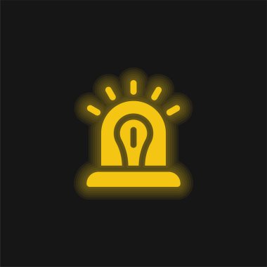 Parlayan sarı neon simgesini uyar