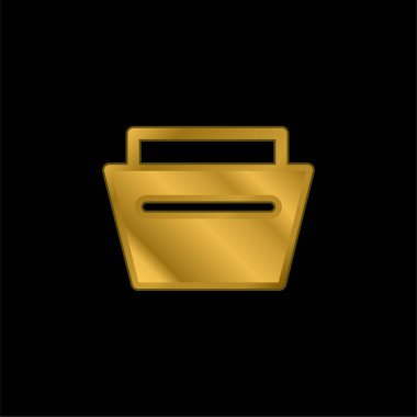 Altın kaplama metalik simge veya logo vektörü