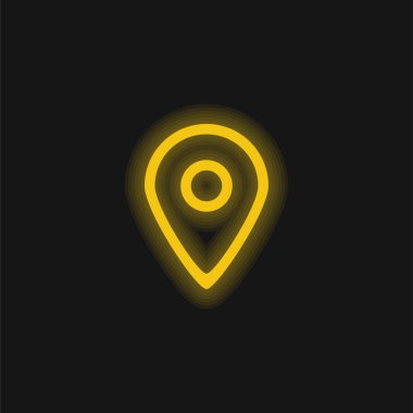 Büyük Harita Tutucu Özetlenmiş Arayüz Sarı Parlak Neon simgesi