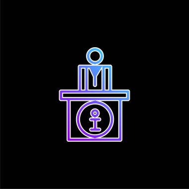 Doğum günü pastası mavi gradyan vektör simgesi