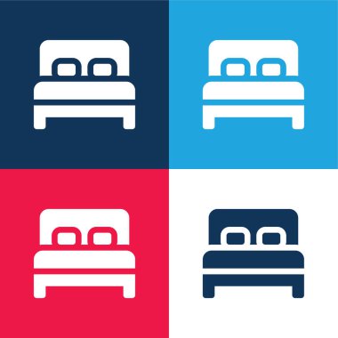 Yatak mavisi ve kırmızı dört renk en küçük simge kümesi