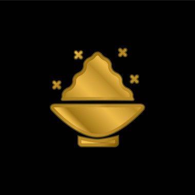 Banyo tuzu altın kaplama metalik simge veya logo vektörü