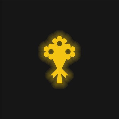 Buket sarı parlak neon simgesi