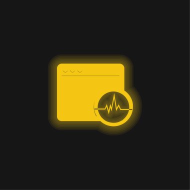 Activity Analysis In A Command Window yellow glowing neon icon clipart