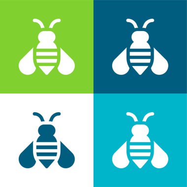 Arı Düz 4 renk simgesi seti