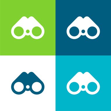 Dürbünler Düz dört renk minimal simgesi seti