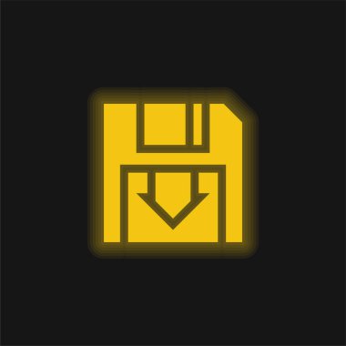 Yedek sarı parlak neon simgesi