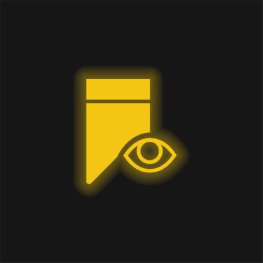 Yer imi sarı parlak neon simgesi