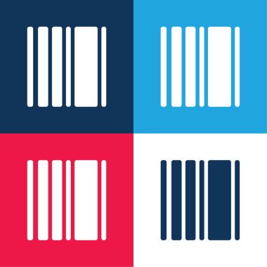 Barkod Kare Değişkeni mavi ve kırmızı en küçük simge kümesi