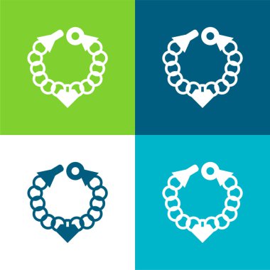 Bileklik Düz 4 renk en küçük simge seti