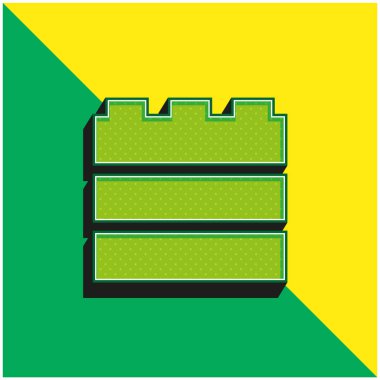 Yeşil ve sarı modern 3d vektör simgesini engeller