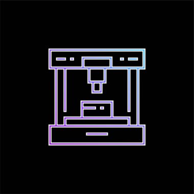 3d Yazıcı mavi eğimli vektör simgesi