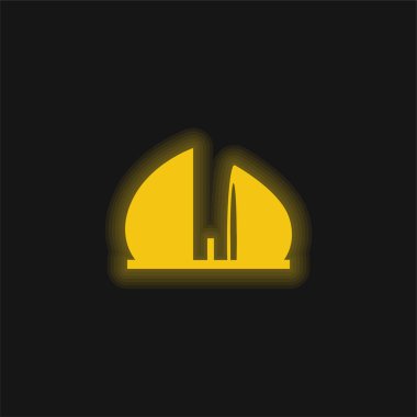 Al Shaheed Monument Of Iraq yellow glowing neon icon clipart