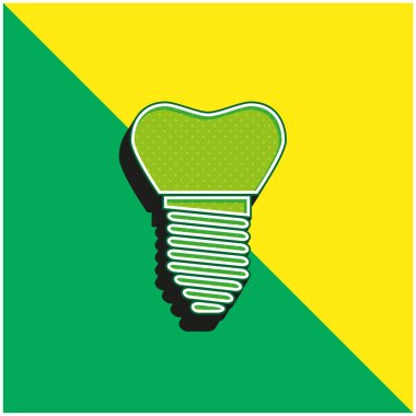 Yapay Yeşil ve sarı modern 3D vektör simgesi logosu
