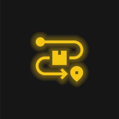 Kutu sarısı parlak neon simgesi