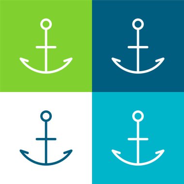 Anchor Düz 4 renk en küçük simge kümesi