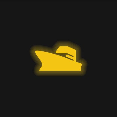 Battleship yellow glowing neon icon clipart