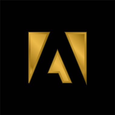 Adobe altın kaplama metalik simge veya logo vektörü