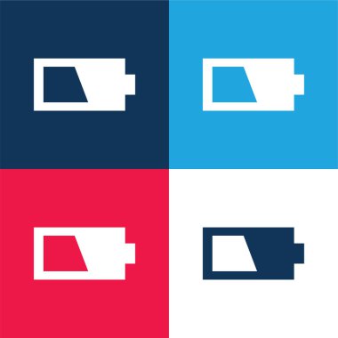 Pil mavi ve kırmızı dört renk minimal simge kümesi